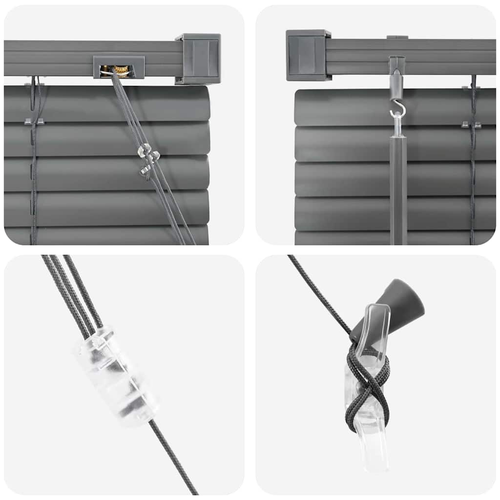 Venetian Blinds Manual Dark Grey 175 x 140 cm Aluminium