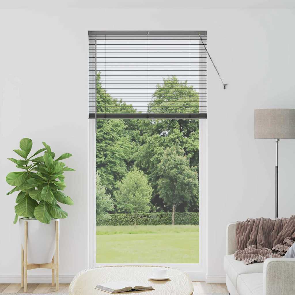 Venetian Blinds Manual Dark Grey 220 x 100 cm Aluminium
