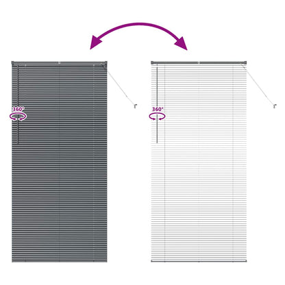 Venetian Blinds Manual Dark Grey 220 x 100 cm Aluminium