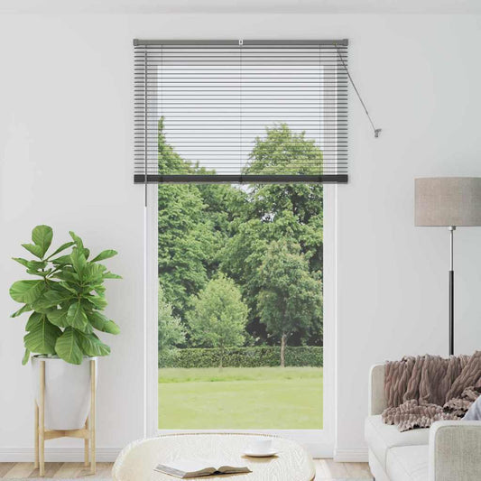 Venetian Blind Dark Grey 220 x 120 cm 25 mm Aluminium