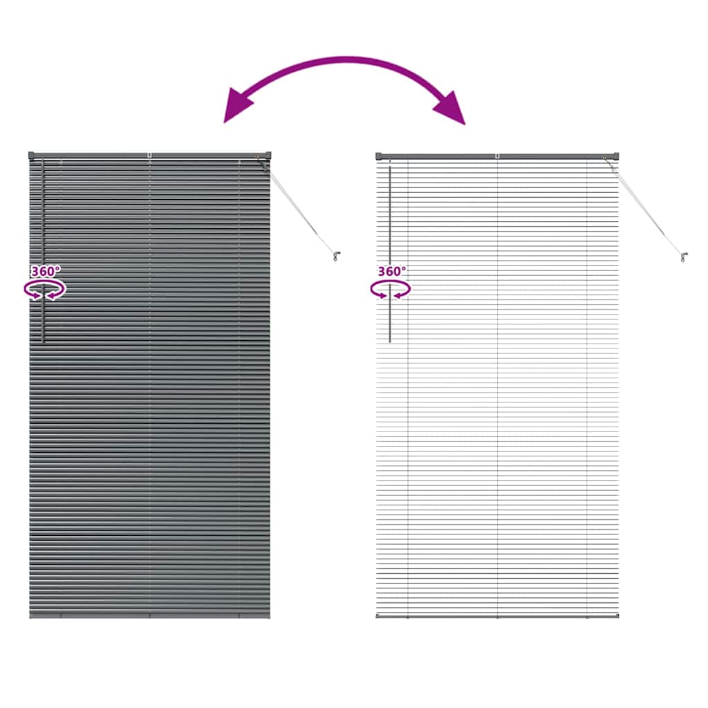Venetian Blinds Manual Dark Grey 220 x 120 cm Aluminium