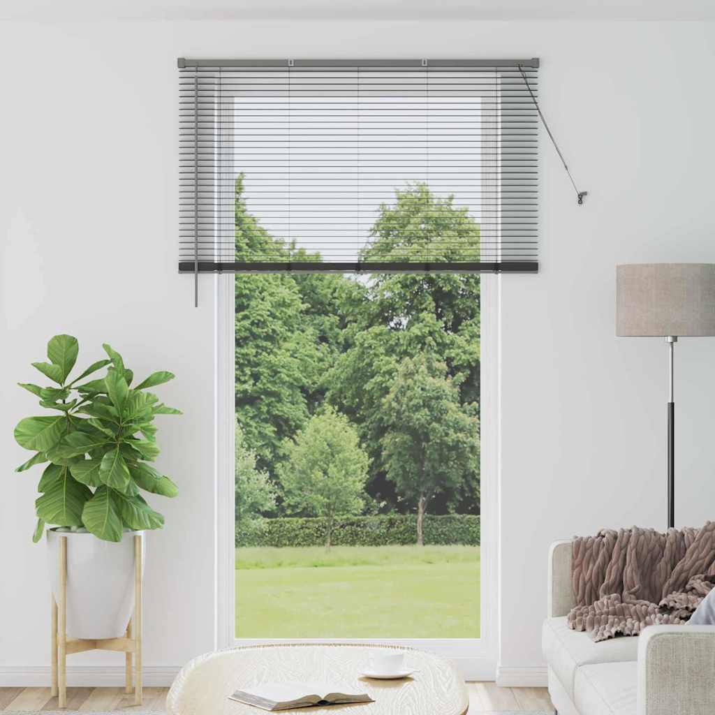 Venetian Blinds Manual Dark Grey 220 x 135 cm Aluminium