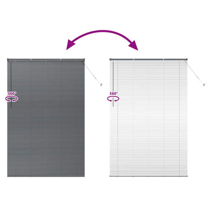 Venetian Blinds Manual Dark Grey 220 x 145 cm Aluminium