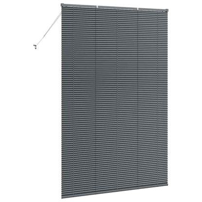 Venetian Blinds Height Adjustable Dark Grey 220x150cm Aluminium