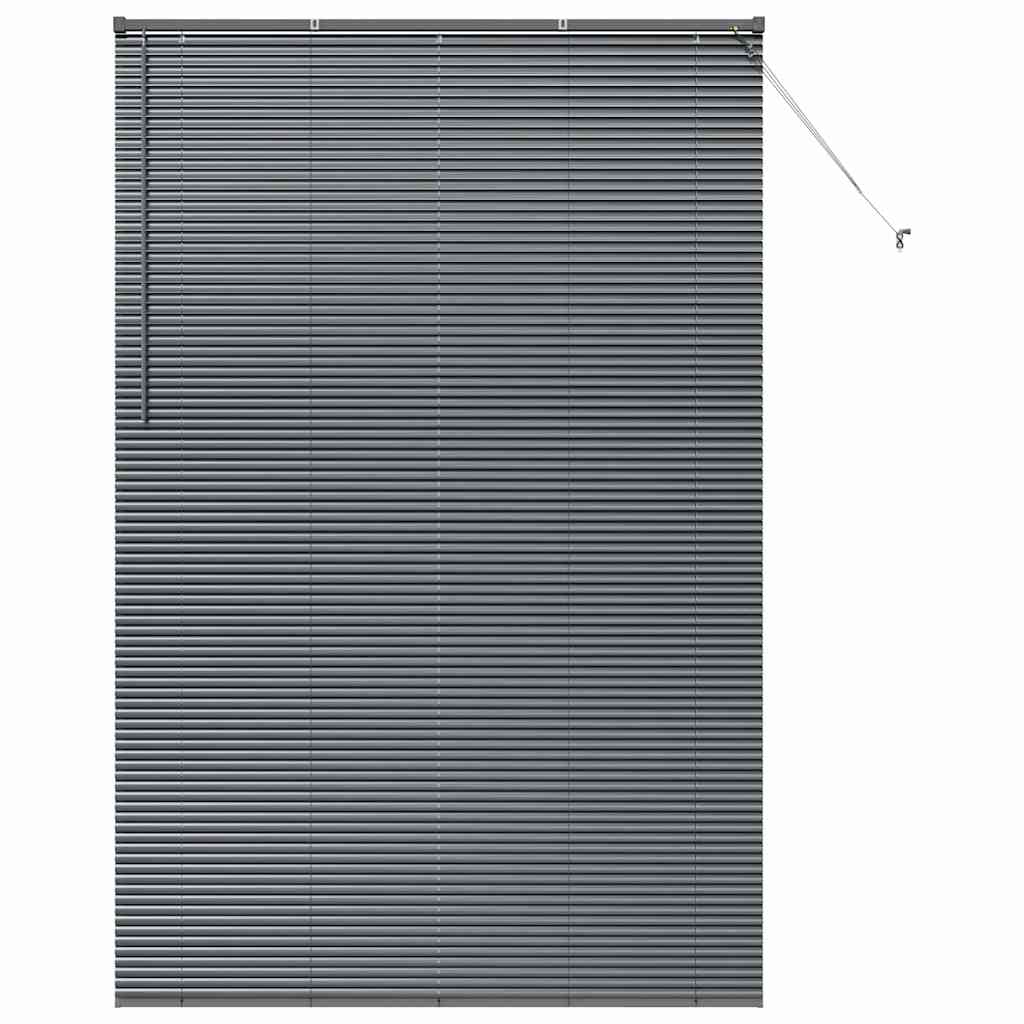 Venetian Blinds Height Adjustable Dark Grey 220x150cm Aluminium