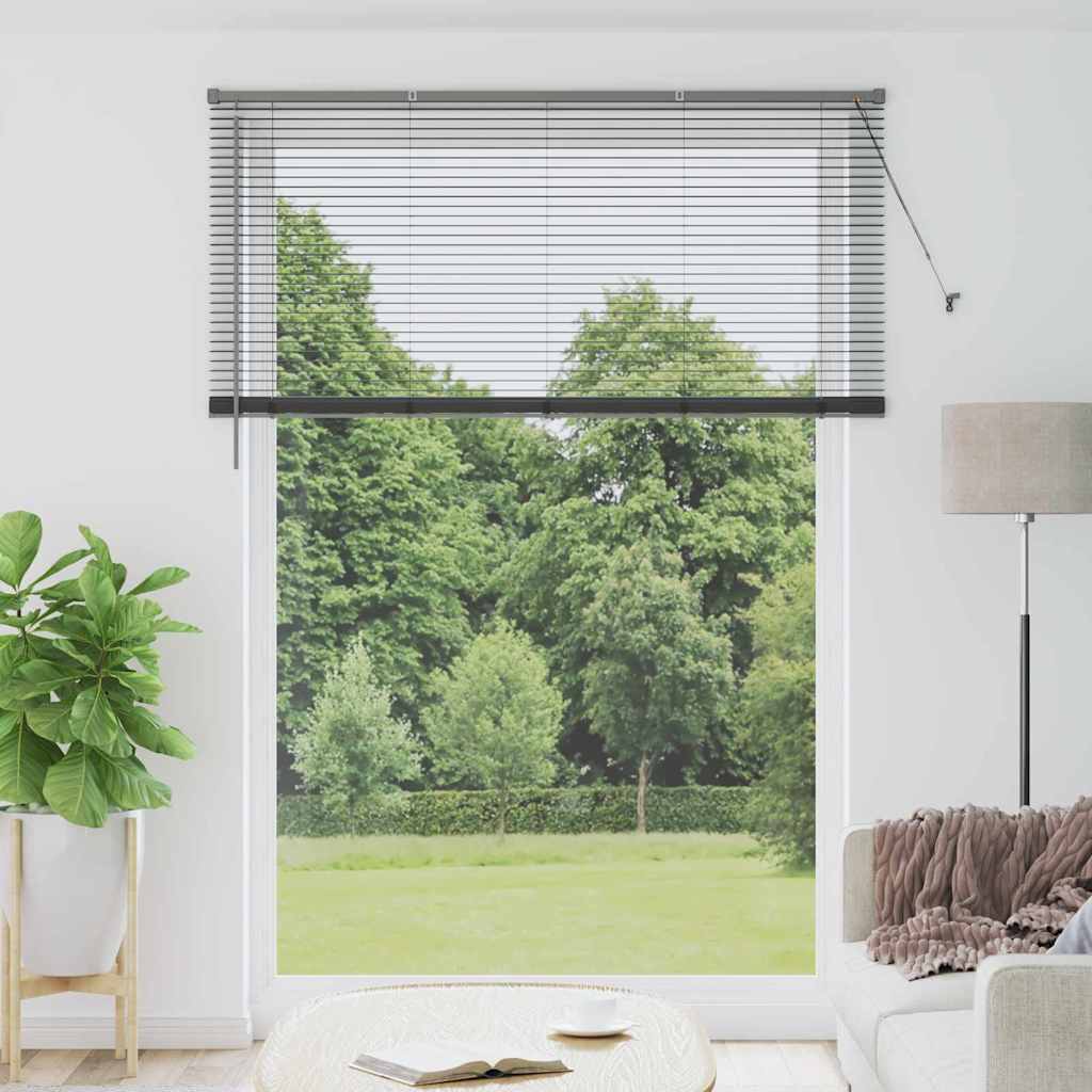 Venetian Blinds Manual Dark Grey 220 x 155 cm Aluminium