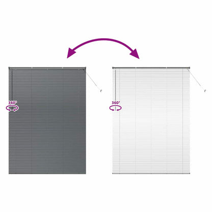 Venetian Blinds Manual Dark Grey 220 x 155 cm Aluminium