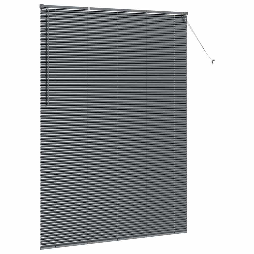 Venetian Blinds Manual Dark Grey 220 x 160 cm Aluminium