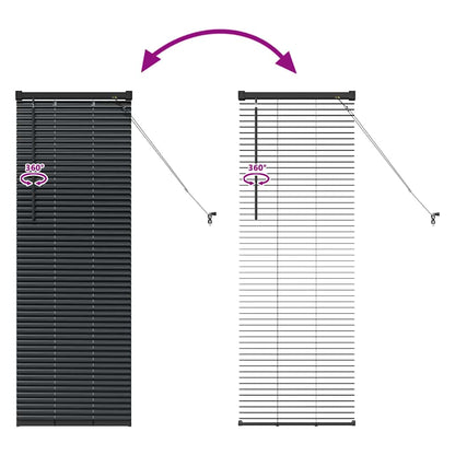 Venetian Blinds Height Adjustable Black 130 x 45 cm Aluminium