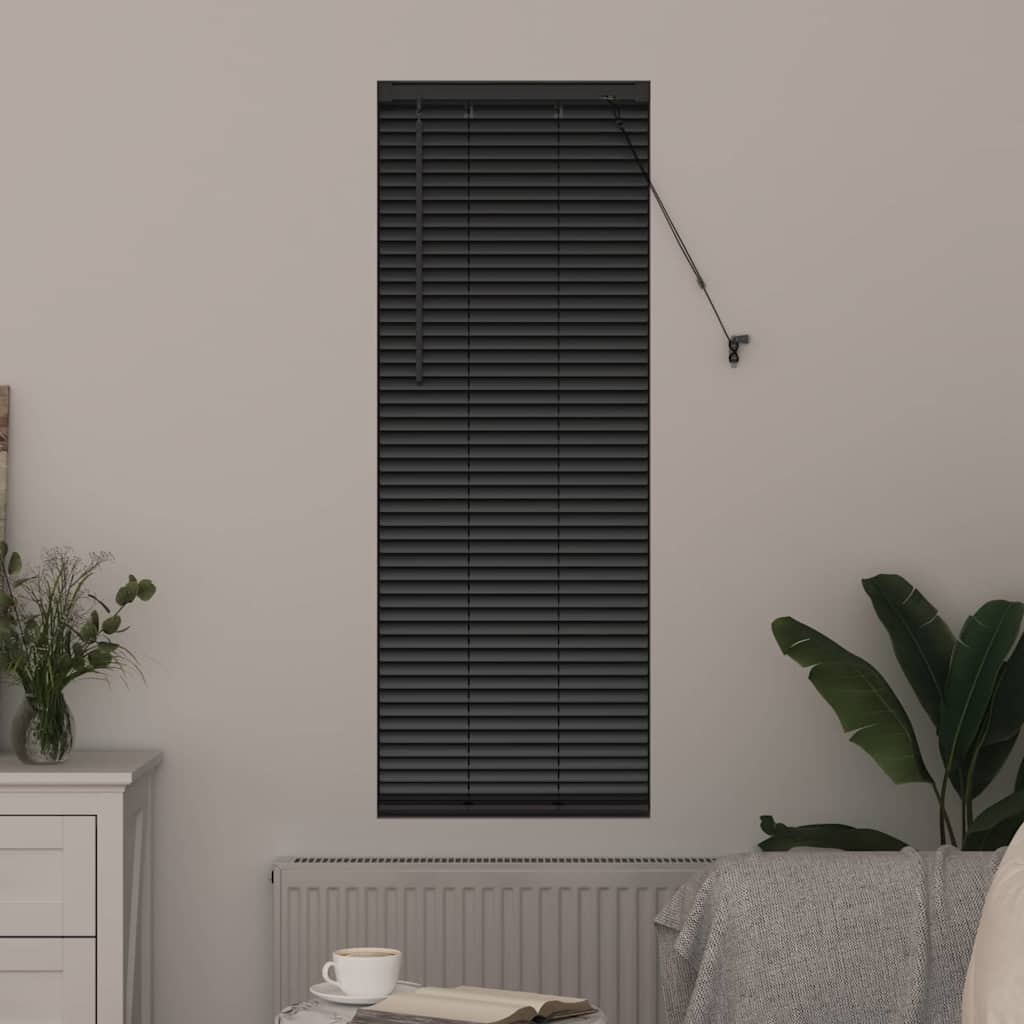 Venetian Blinds Height Adjustable Black 130 x 50 cm Aluminium