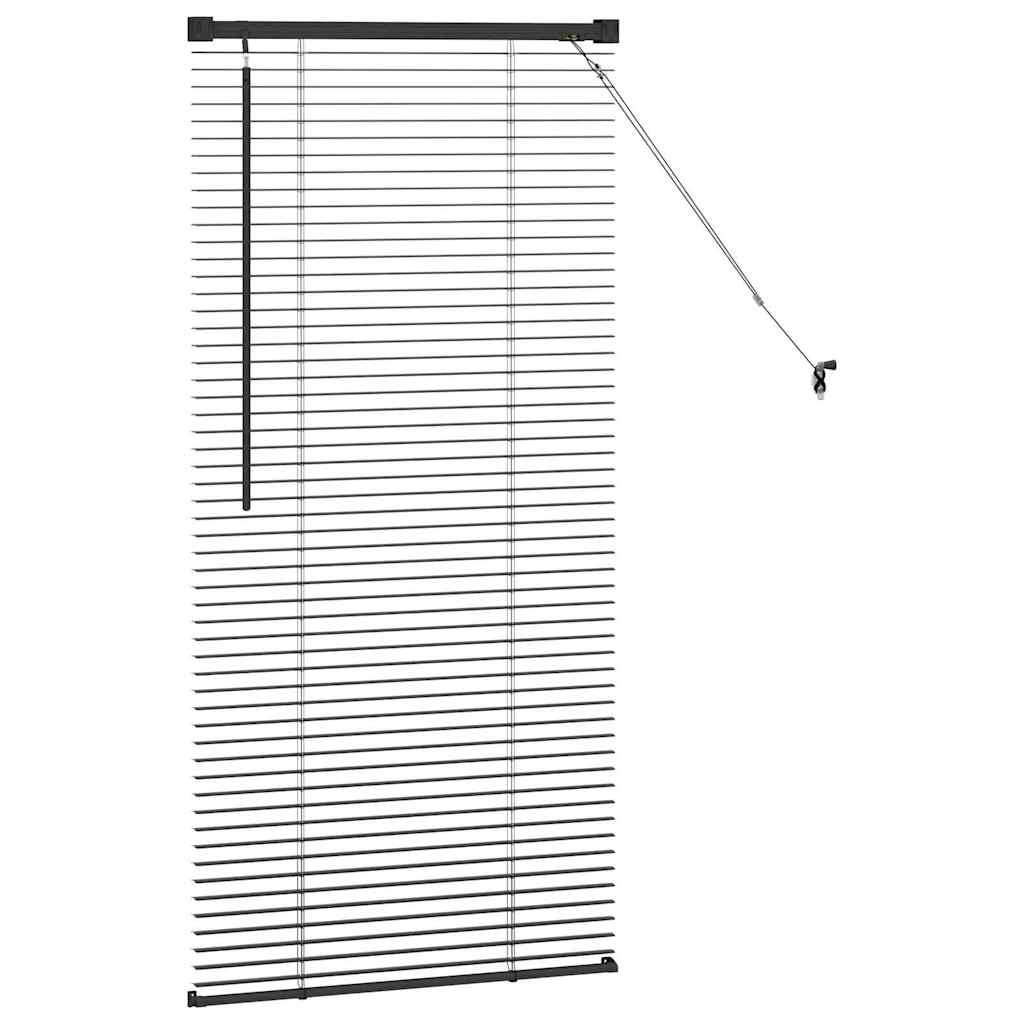Venetian Blinds Height Adjustable Black 130 x 60 cm Aluminium
