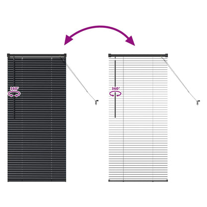 Venetian Blinds Height Adjustable Black 130 x 60 cm Aluminium