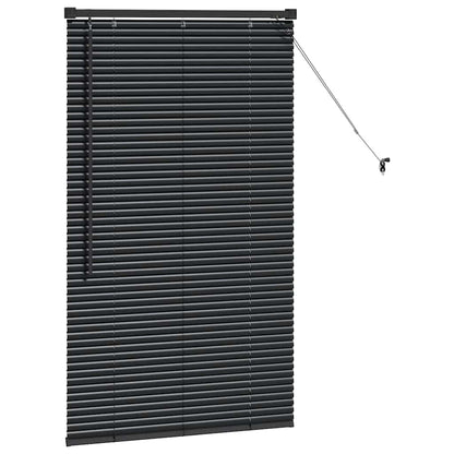 Venetian Blinds Height Adjustable Black 130 x 75 cm Aluminium