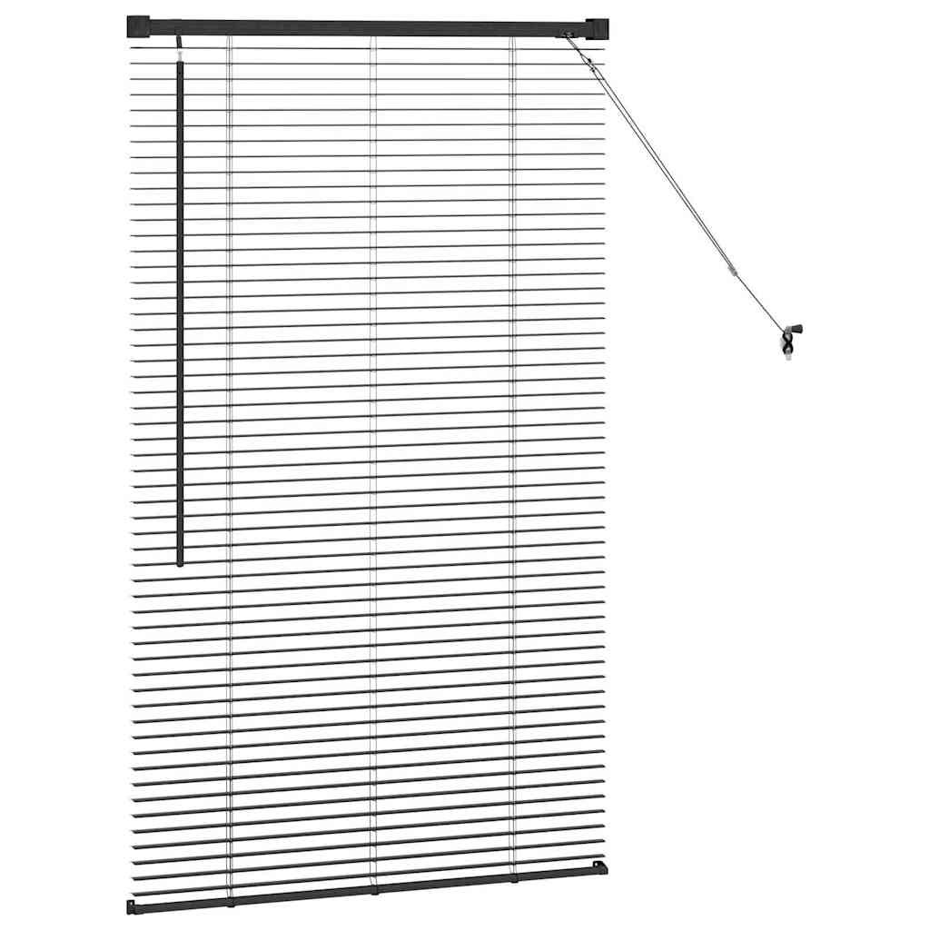 Venetian Blinds Height Adjustable Black 130 x 75 cm Aluminium
