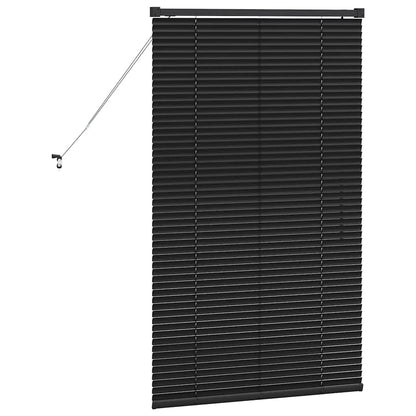 Venetian Blinds Height Adjustable Black 130 x 75 cm Aluminium