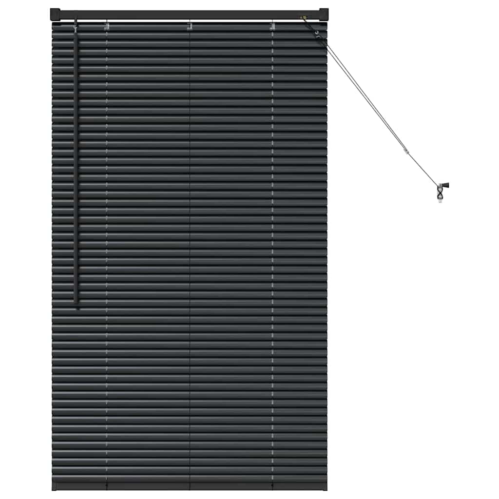 Venetian Blinds Height Adjustable Black 130 x 75 cm Aluminium