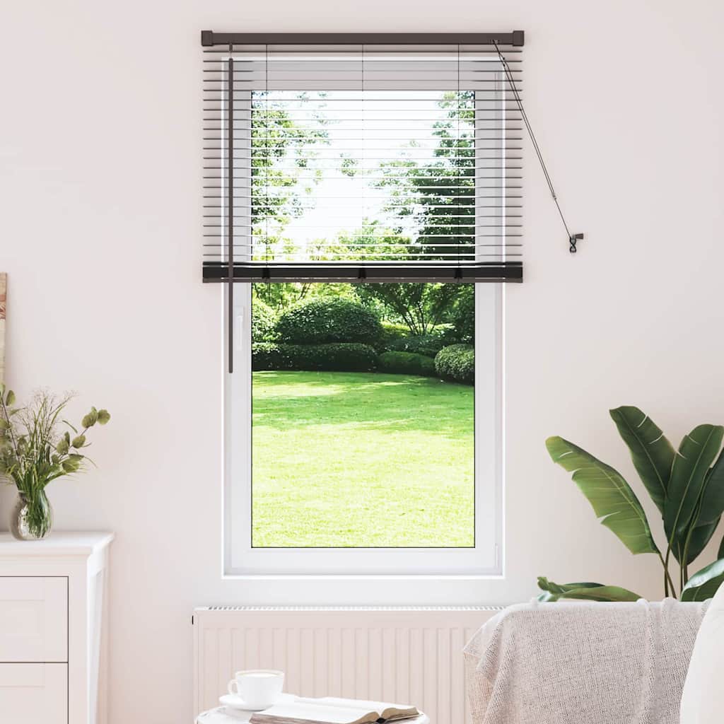 Venetian Blinds Height Adjustable Black 130 x 80 cm Aluminium