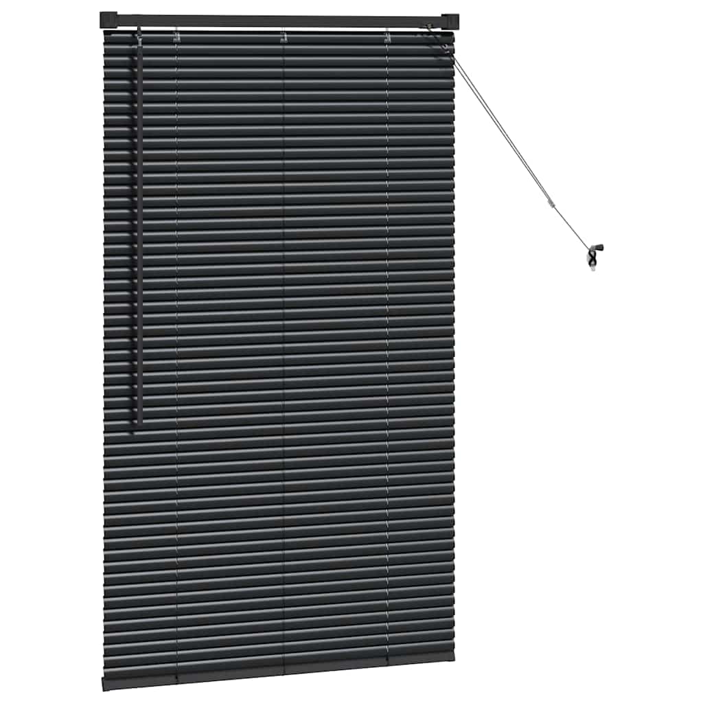 Venetian Blinds Height Adjustable Black 130 x 80 cm Aluminium