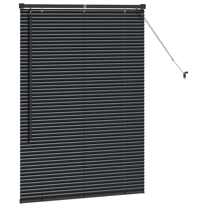Venetian Blinds Height Adjustable Black 130 x 85 cm Aluminium