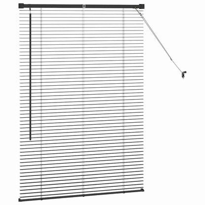 Venetian Blinds Height Adjustable Black 130 x 85 cm Aluminium