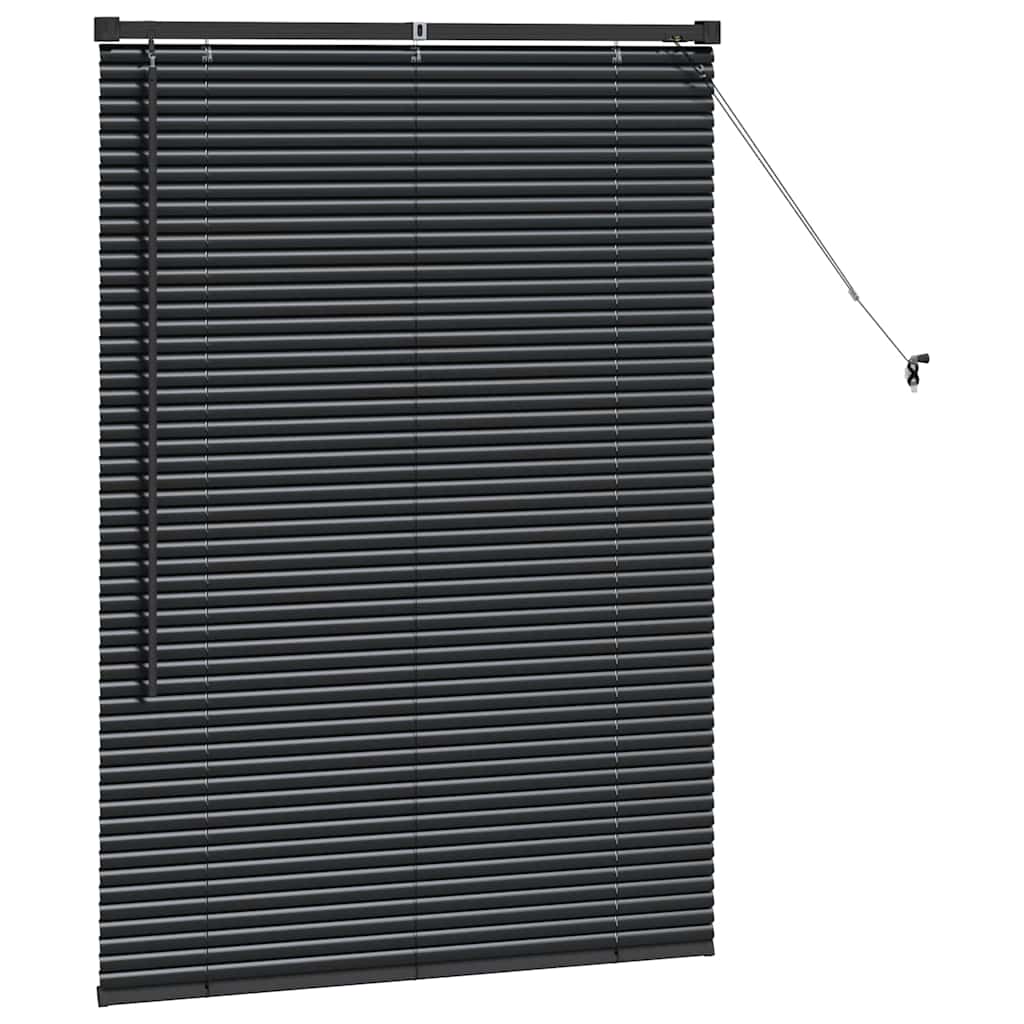 Venetian Blinds Height Adjustable Black 130 x 90 cm Aluminium