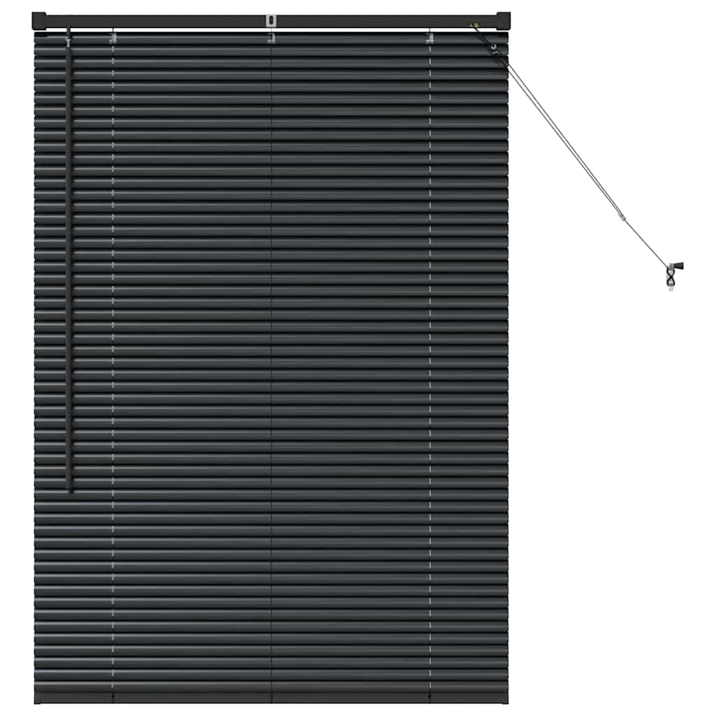 Venetian Blinds Height Adjustable Black 130 x 90 cm Aluminium
