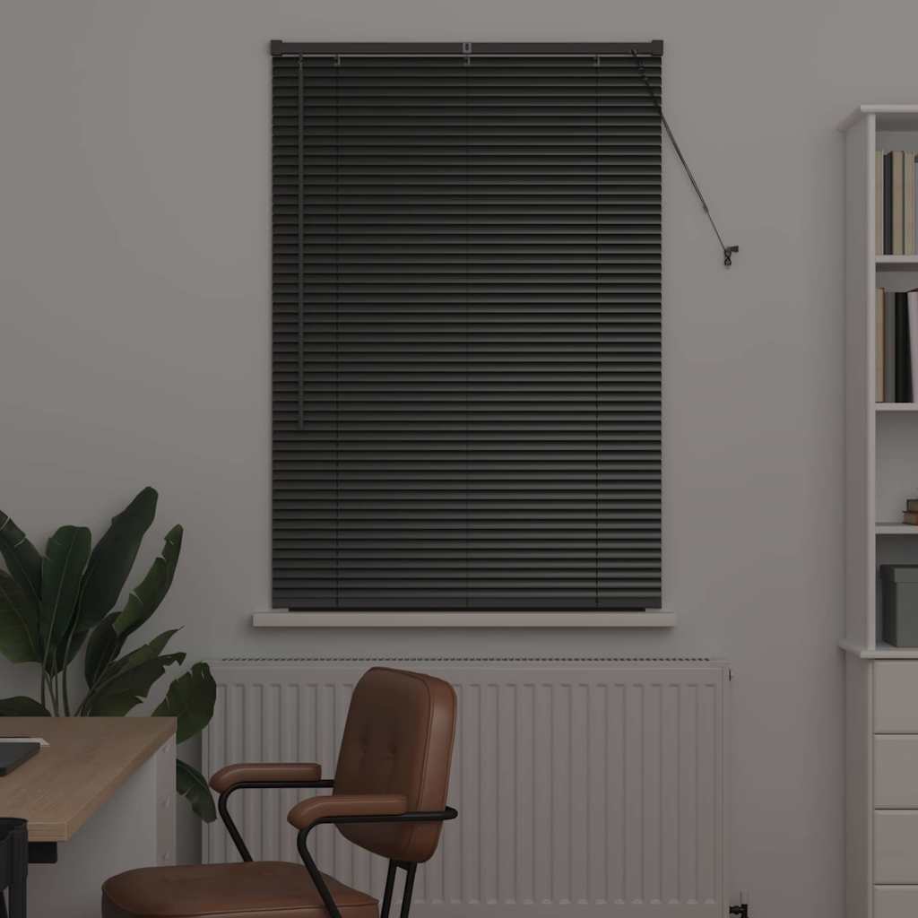 Venetian Blinds Height Adjustable Black 130 x 95 cm Aluminium