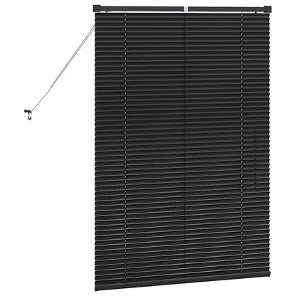 Venetian Blinds Height Adjustable Black 130 x 95 cm Aluminium