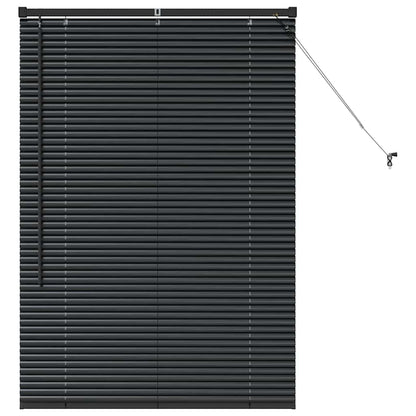 Venetian Blinds Height Adjustable Black 130 x 95 cm Aluminium