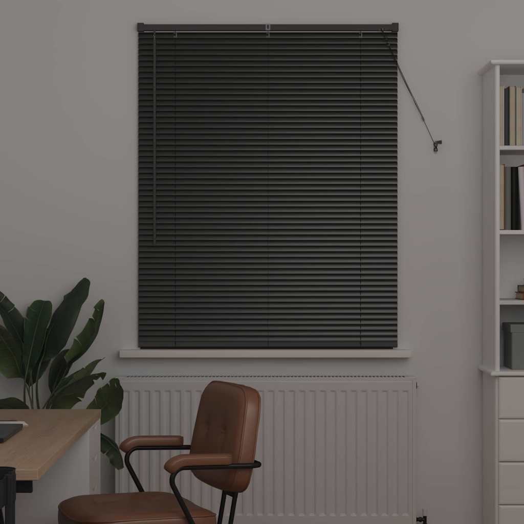 Venetian Blinds Height Adjustable Black 130 x 100 cm Aluminium