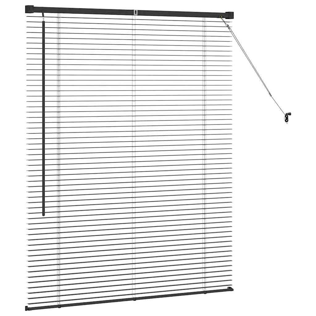 Venetian Blinds Height Adjustable Black 130 x 100 cm Aluminium