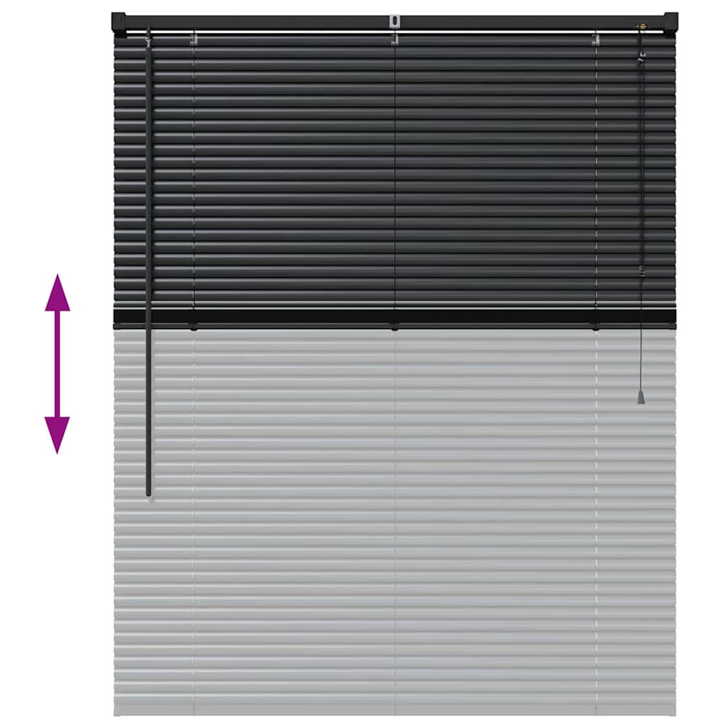 Venetian Blinds Height Adjustable Black 130 x 100 cm Aluminium