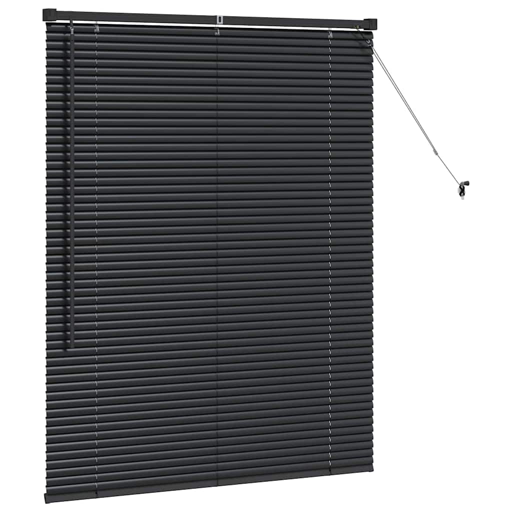 Venetian Blinds Height Adjustable Black 130 x 105 cm Aluminium