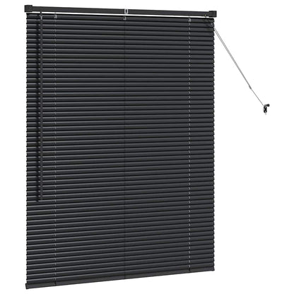 Venetian Blinds Height Adjustable Black 130 x 105 cm Aluminium