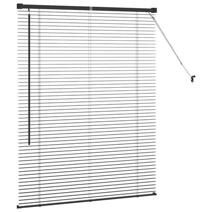 Venetian Blinds Height Adjustable Black 130 x 105 cm Aluminium