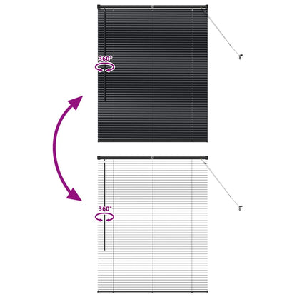 Venetian Blinds Height Adjustable Black 130 x 105 cm Aluminium