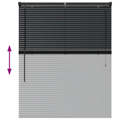 Venetian Blinds Height Adjustable Black 130 x 105 cm Aluminium