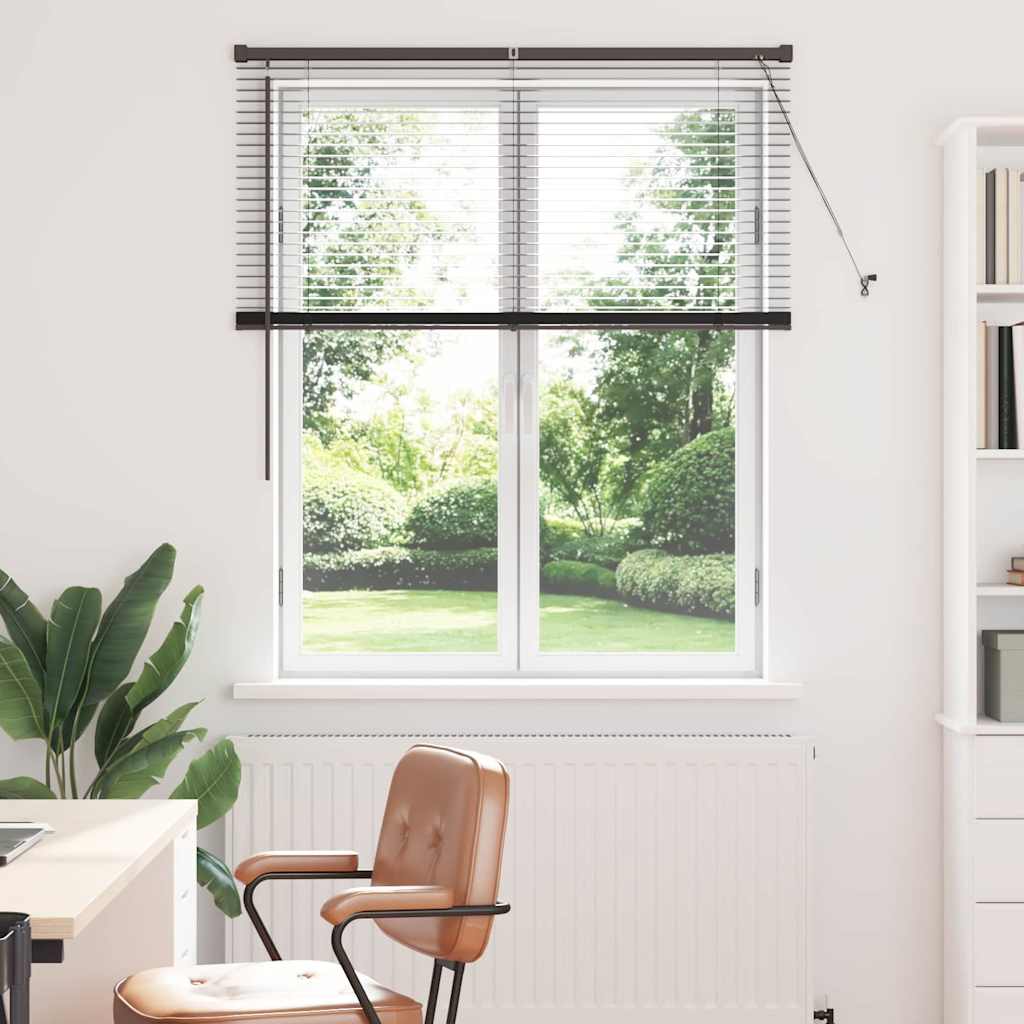 Venetian Blinds Height Adjustable Black 130 x 110 cm Aluminium