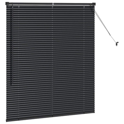 Venetian Blinds Height Adjustable Black 130 x 110 cm Aluminium