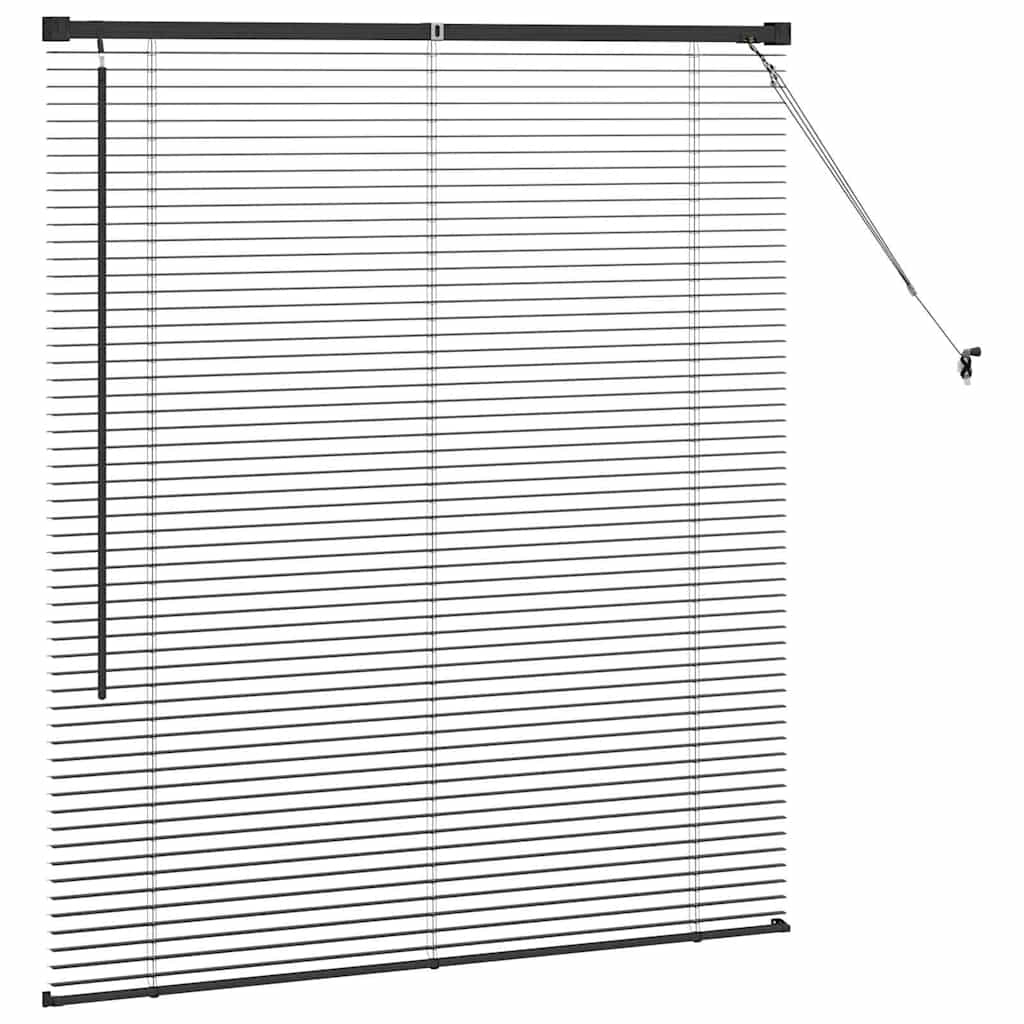 Venetian Blinds Height Adjustable Black 130 x 110 cm Aluminium