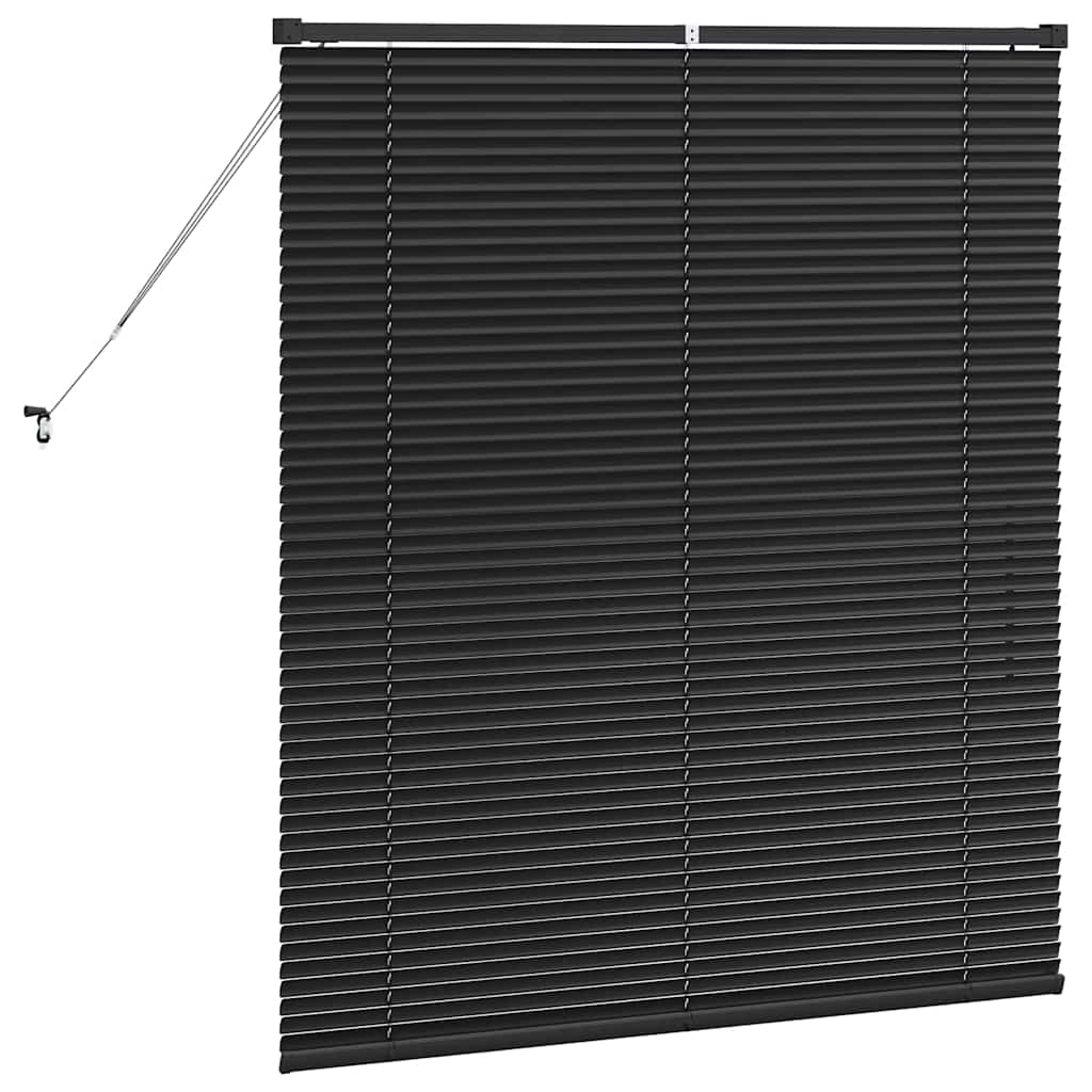 Venetian Blinds Height Adjustable Black 130 x 110 cm Aluminium