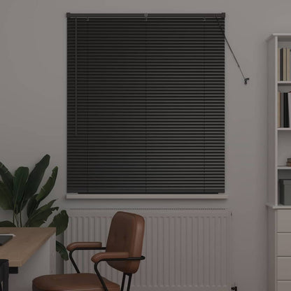 Venetian Blinds Height Adjustable Black 130 x 115 cm Aluminium