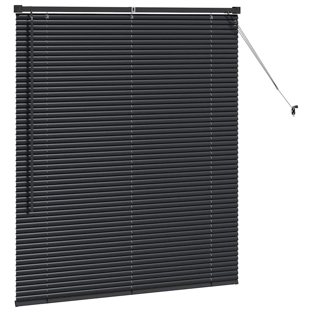 Venetian Blinds Height Adjustable Black 130 x 115 cm Aluminium