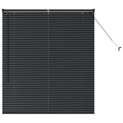 Venetian Blinds Height Adjustable Black 130 x 120 cm Aluminium