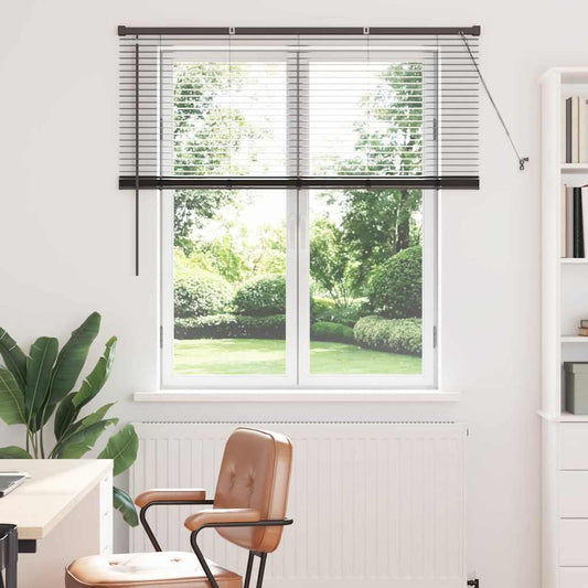 Venetian Blind Black 130 x 125 cm 25 mm Aluminium