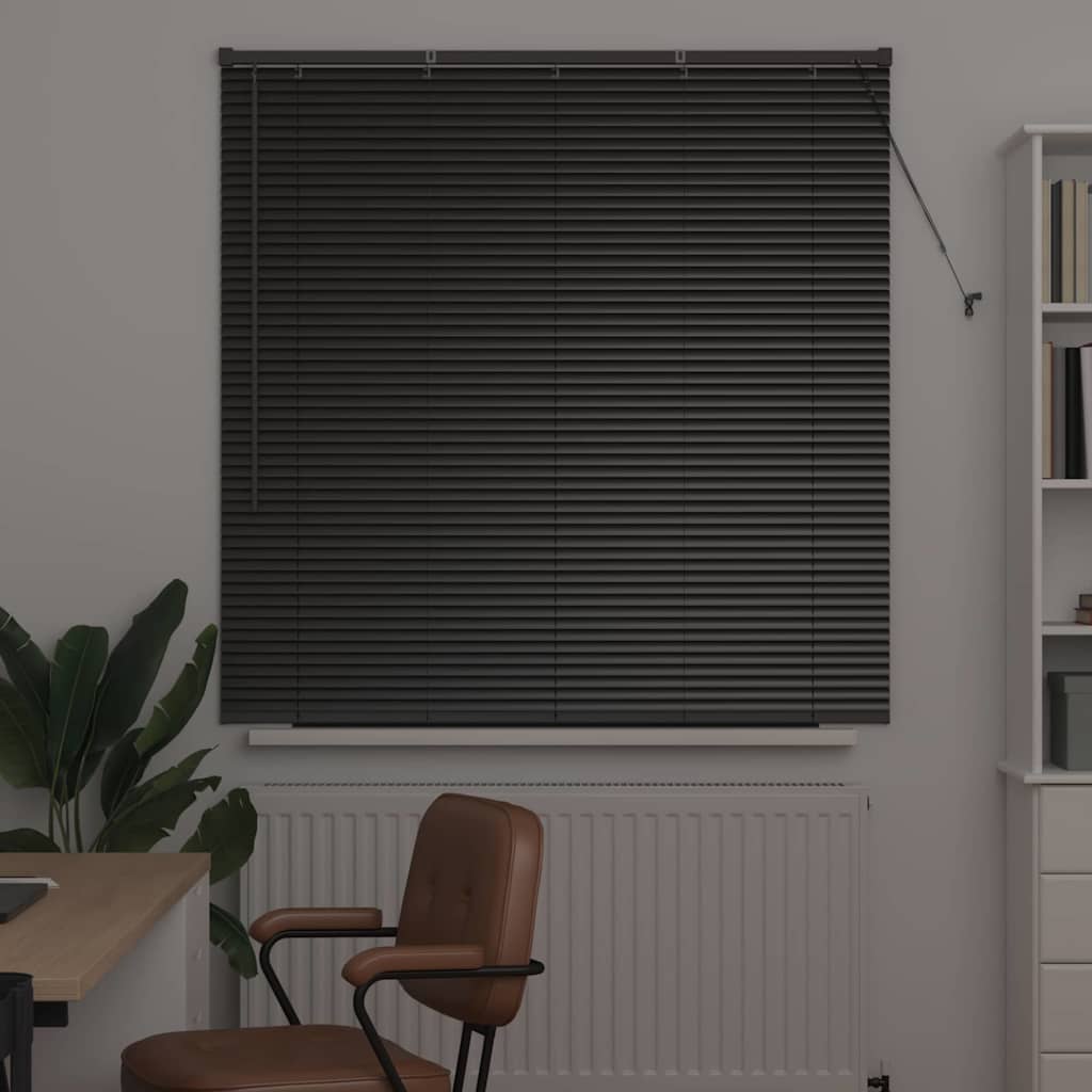 Venetian Blinds Height Adjustable Black 130 x 125 cm Aluminium