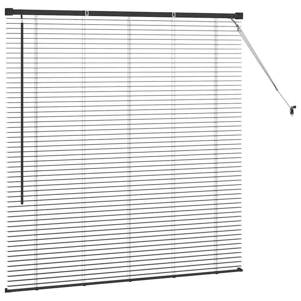Venetian Blinds Height Adjustable Black 130 x 125 cm Aluminium