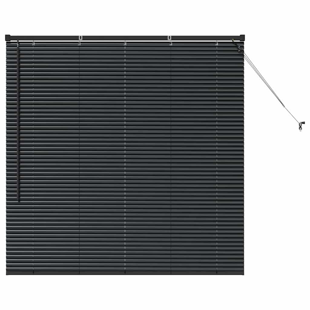 Venetian Blinds Height Adjustable Black 130 x 125 cm Aluminium