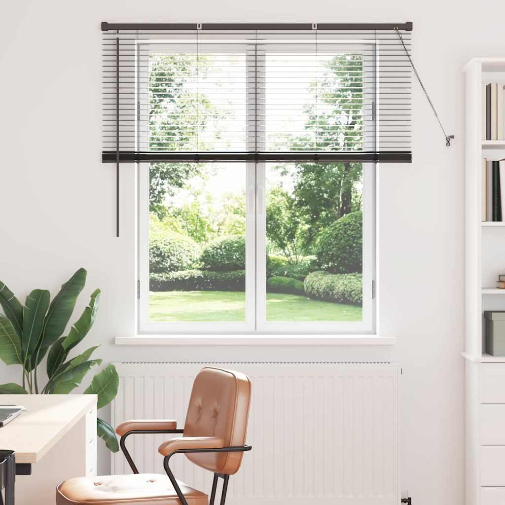 Venetian Blinds Height Adjustable Black 130 x 135 cm Aluminium