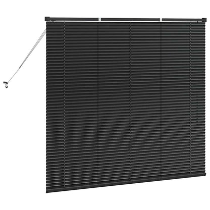 Venetian Blinds Height Adjustable Black 130 x 140 cm Aluminium